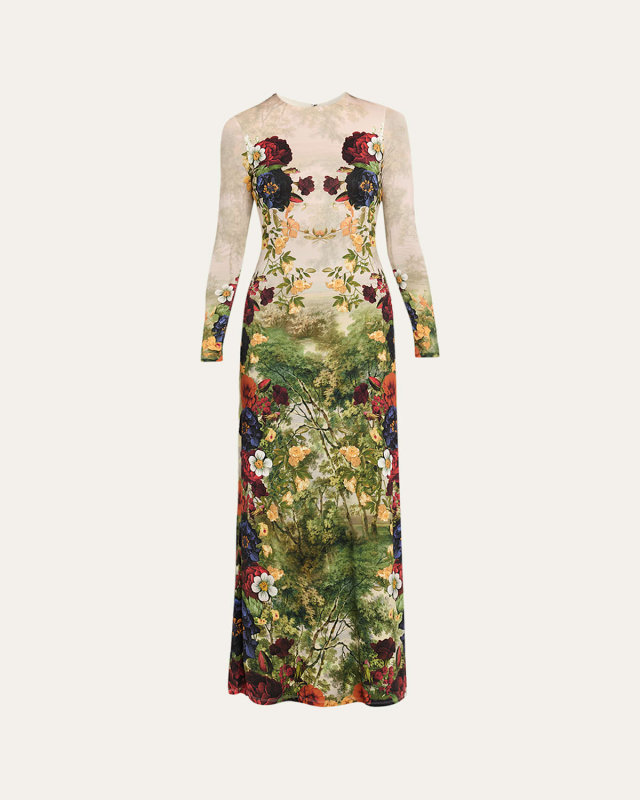 Forbidden Forest Delora Long-Sleeve Maxi Dress